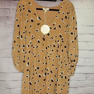 NWT Umgee Women's Leopard Print Babydoll Dress Size XL